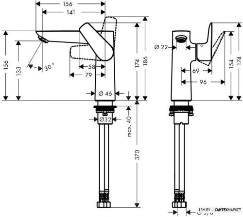 Смеситель для умывальника Hansgrohe Talis E 71755000 фото 2