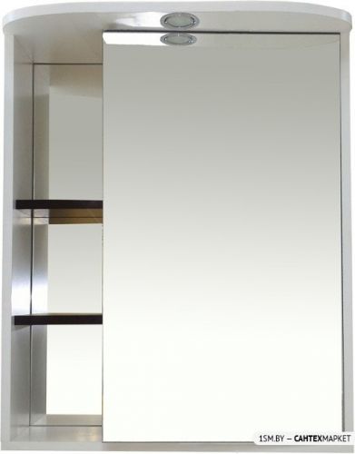 Шкаф с зеркалом Misty Венера 70 комбинированное (правый, белый)