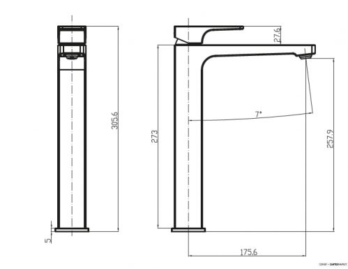 Смеситель для умывальника Villeroy & Boch Architectura Square TVW125002000 фото 2