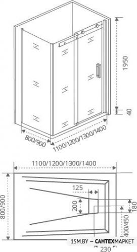 Душевая дверь Good Door Galaxy WTW-110-C-CH фото 4