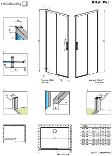 Душевая дверь Radaway Idea DWJ 110 L (левая) фото 6