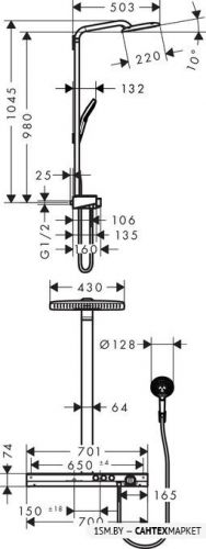 Душевая система Hansgrohe Rainmaker Select 420 2jet 27168400 фото 7