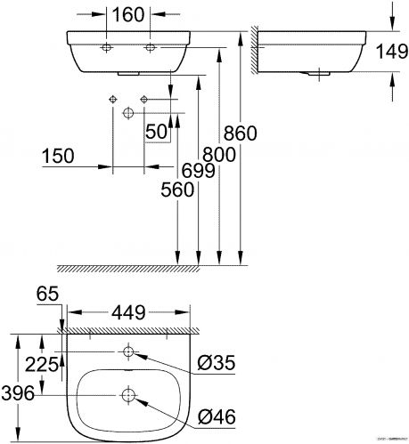 Настенный умывальник Grohe 39324000 44.9x39.6 фото 8