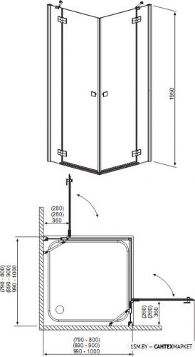 Душевой уголок Radaway Almatea KDD 80x80 фото 3