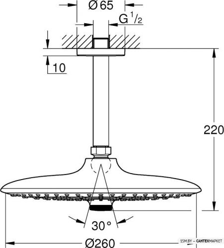 Верхний душ Grohe Euphoria 260 26460000 фото 2