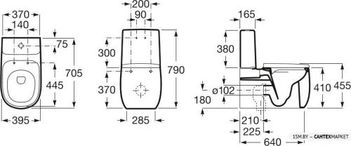 Напольный унитаз Roca Beyond Rimless A3420B9000+801B8200B+3410B1000 фото 3