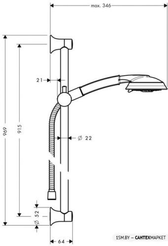 Душевой гарнитур Hansgrohe Raindance Classic 100 3jet 27841090 (хром/золотистый) фото 3