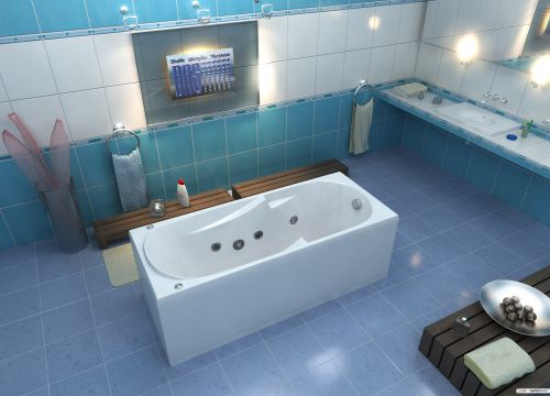 Акриловая ванна BAS Ибица 150x70 с гидромассажем Flat Brass фото 4