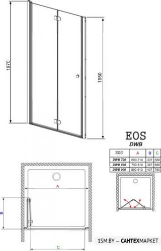 Душевая дверь Radaway Eos DWB 80 L (37813-01-12NL) фото 8