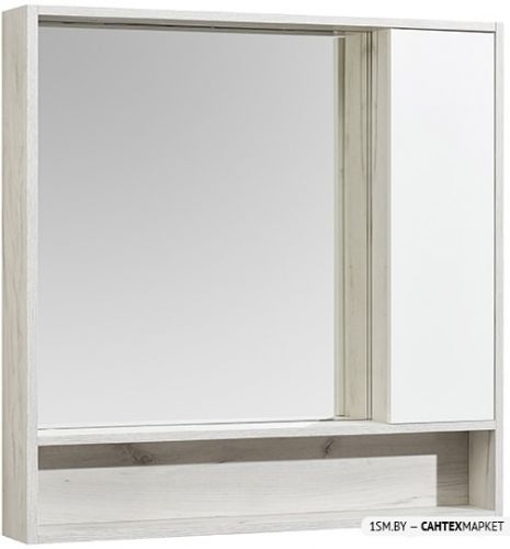 Шкаф с зеркалом Акватон Флай 100 1A237802FAX10 (белый/дуб крафт)
