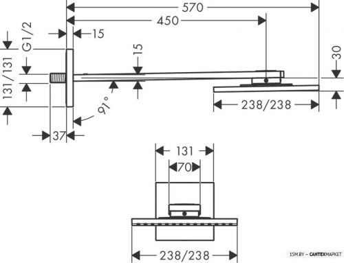 Верхний душ Axor ShowerSolutions 250 2jet 35310000 фото 2