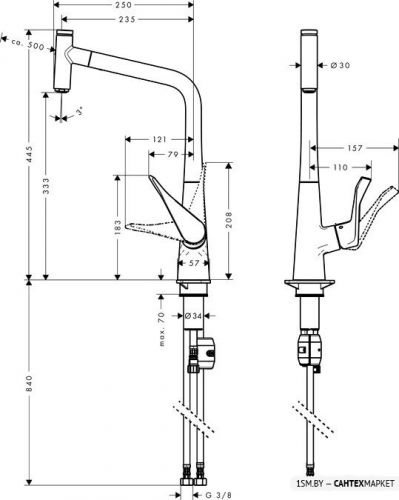 Смеситель для мойки Hansgrohe Metris Select 14884800 фото 7