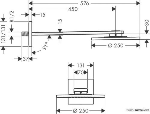 Верхний душ Axor ShowerSolutions 250 1jet 35284000 фото 3