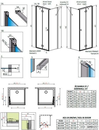 Душевой уголок Radaway Essenza New KDJ B 100x90 фото 6