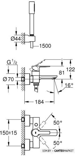 Смеситель для ванны и душа Grohe Lineare 33850001 фото 2