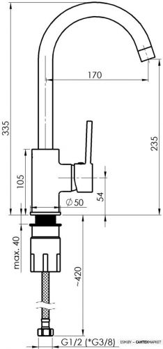 Смеситель для мойки Rubineta Axe-33 (бронзовый) фото 2