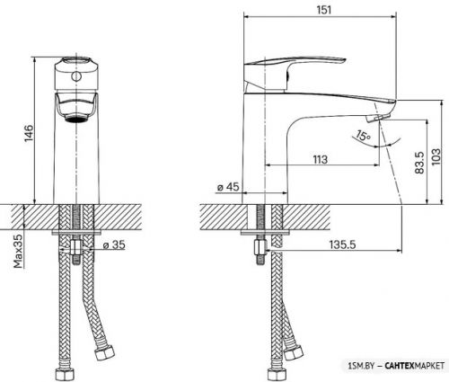 Смеситель для умывальника IDDIS Ray RAYWT00i01 фото 4