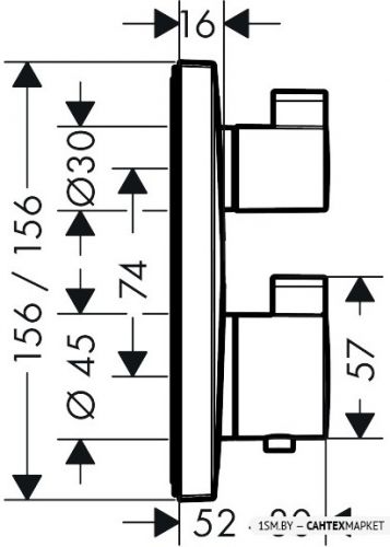 Смеситель для душа Hansgrohe Ecostat Square 15714670 фото 2