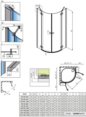 Душевой уголок Radaway Essenza New PDD 100x100 фото 8