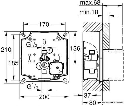 Скрытый механизм для писсуара Grohe Rapido U 37338000 фото 2