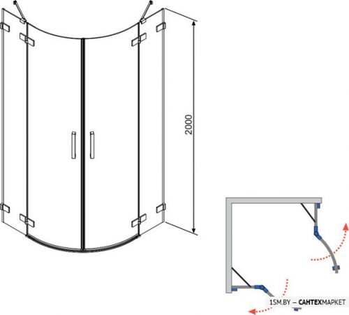 Душевой уголок Radaway Euphoria PDD 100x100 (383003-01L + 383003-01R) фото 4