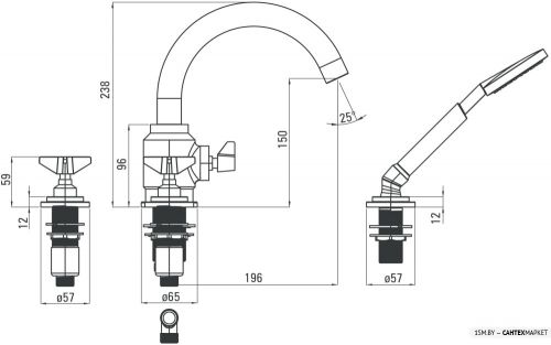 Смеситель для ванны и душа Deante Temisto BQT 014D фото 2