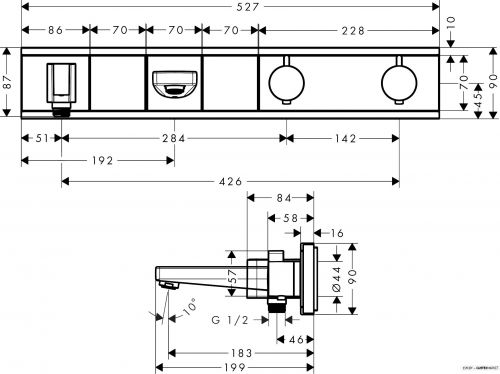 Смеситель для ванны и душа Hansgrohe RainSelect 15359400 (хром/белый) фото 2