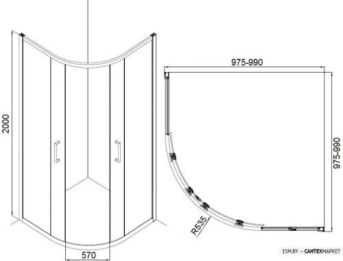 Душевой уголок Bravat Drop 100x100 BS100.1200A фото 4