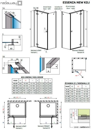 Душевой уголок Radaway Essenza New Black KDJ 100х100 левая фото 6