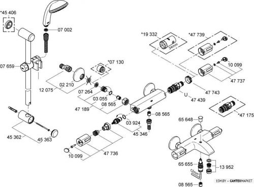 Смеситель для ванны и душа Grohe Grohtherm 1000 34155000 фото 3