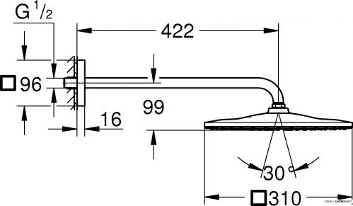 Верхний душ Grohe Rainshower 310 Mono 26563000 фото 3