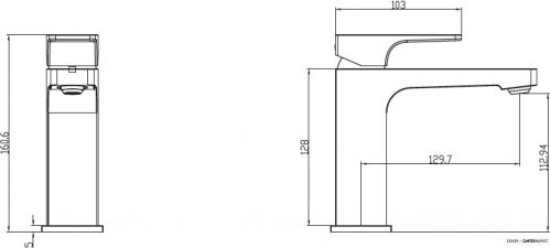 Смеситель для ванны Villeroy & Boch Architectura Square TVW125001000 фото 2