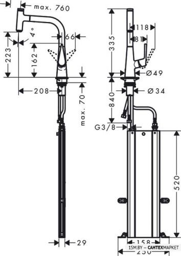 Смеситель для мойки Hansgrohe M5115-H220 73852000 (хром) фото 2