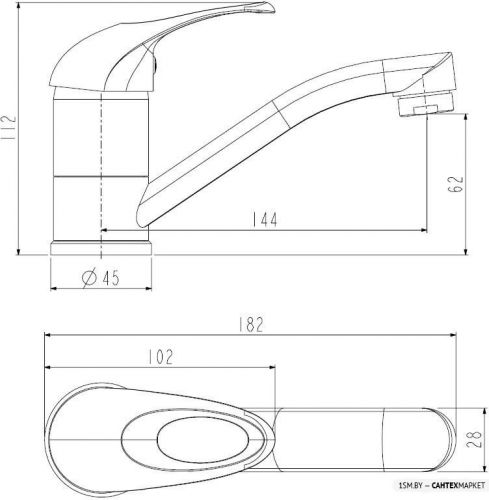 Смеситель для умывальника Voda NEGA NG 15 фото 2