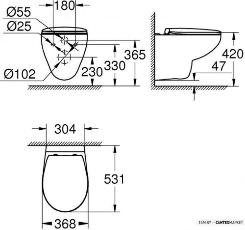 Подвесной унитаз Grohe Bau 39351000 фото 6