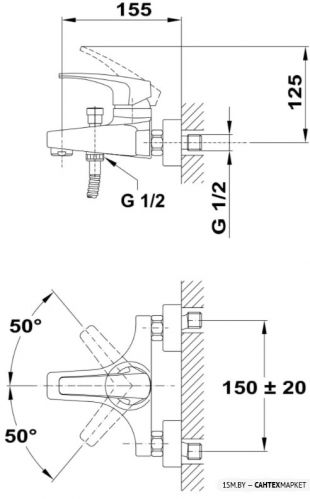 Смеситель для ванны и душа TEKA Deia 401216200 фото 2