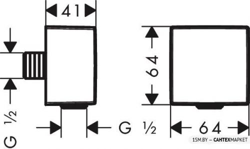 Шланговое подключение Hansgrohe FixFit Square 26455140 (бронзовый) фото 8