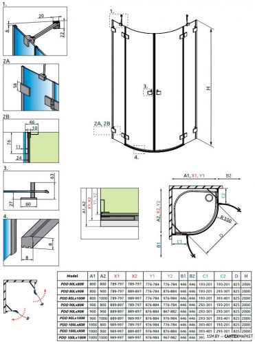 Душевой уголок Radaway Essenza Pro Black PDD 100x100 фото 6