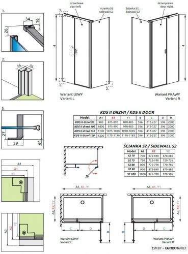 Душевой уголок Radaway Nes Black KDS II 120x80 R фото 6