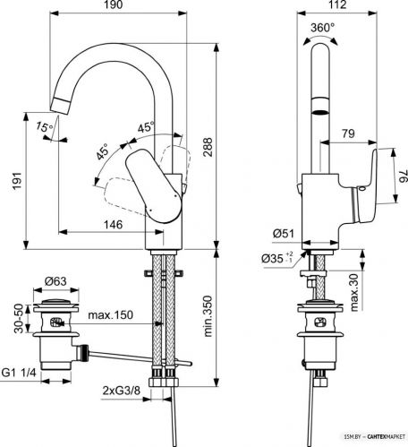 Смеситель для умывальника Ideal Standard Ceraflex B1716AA фото 2