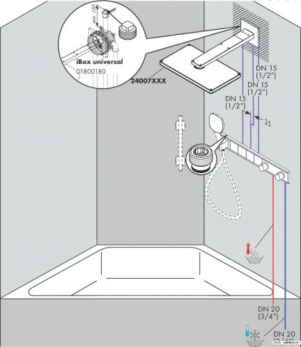 Смеситель для душа Hansgrohe RainSelect 15357400 (белый/хром) фото 12