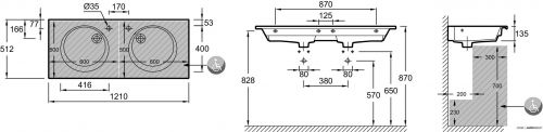 Накладной умывальник Jacob Delafon Odeon Rive Gauche EXAT112-Z-00 фото 3