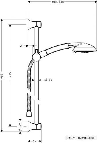 Душевой гарнитур Hansgrohe Raindance Classic 100 3jet 27841000 (хром) фото 2