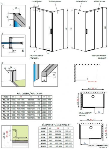 Душевой уголок Radaway Idea Black KDJ 100x100 фото 7