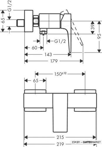 Смеситель для душа Hansgrohe Metropol 32560670 (черный матовый) фото 2