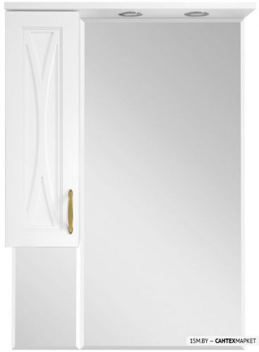 Шкаф с зеркалом Misty Амбра 65 (белый эмаль левый) П-Амб0265-0322ЯЛ