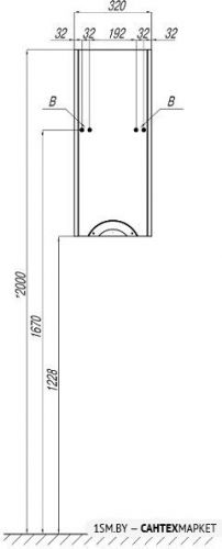 Шкаф-полупенал Акватон Сильва (дуб полярный, левый) фото 2