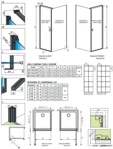 Душевой уголок Radaway Nes Black KDJ I Factory 80x90 фото 5