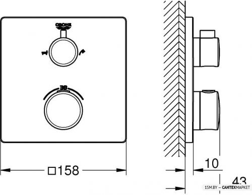 Смеситель для ванны и душа Grohe Grohtherm 24080000 фото 4