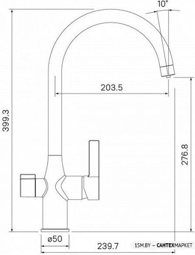 Смеситель для мойки IDDIS Pure PURBNFJi05 (сатиновый хром) фото 3